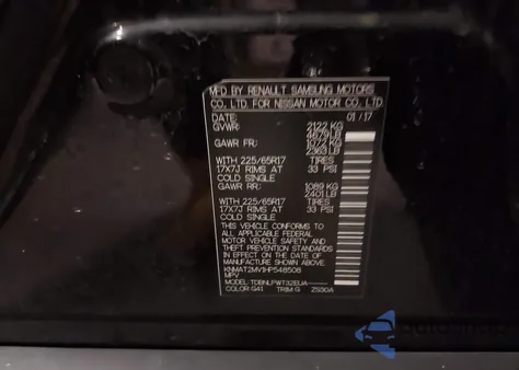 2017 Nissan Rogue S from USA, damaged, VIN KNMAT2MV1HP548508